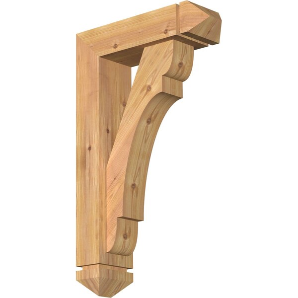 Ekena Millwork Olympic Arts and Crafts Smooth Bracket w/ Offset Brace, Western Red Cedar, 5 1/2"W x 18"D x 30"H BKT0604X18X30OLY03SWR - main